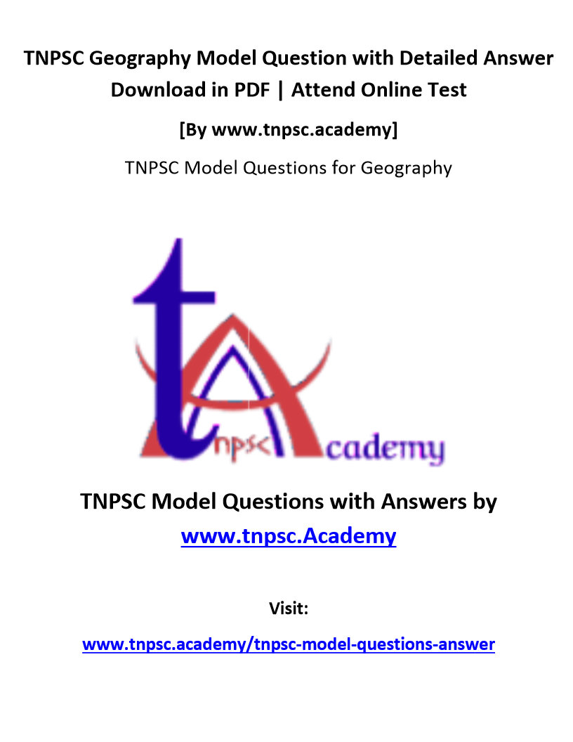 TNPSC Geography Model Questions